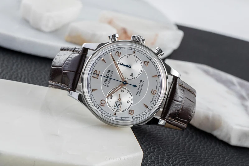 Union Glashütte Noramis chronograph steel automatic men's watch D012.427.16.037.01 LP: 3350EUR [2505107]