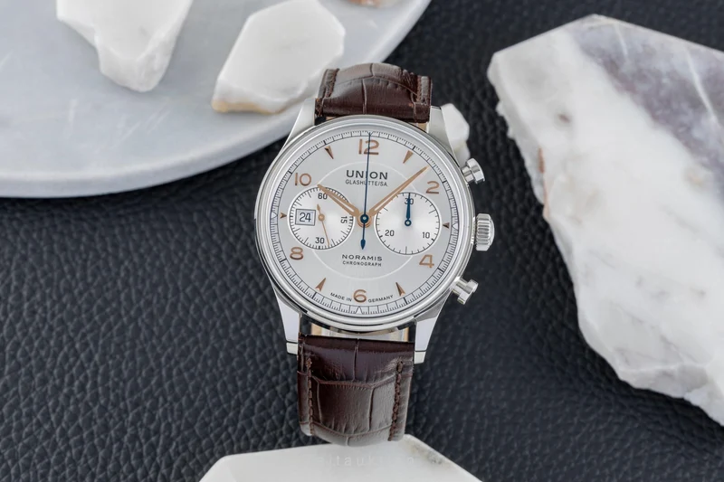 Union Glashütte Noramis chronograph steel automatic men's watch D012.427.16.037.01 LP: 3350EUR [2505107]