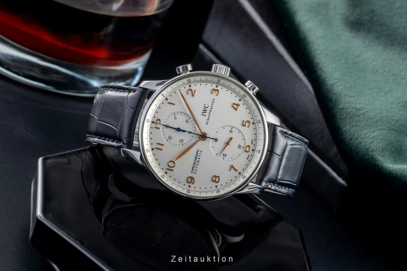 IWC Portugieser chronograph steel automatic men's watch IW371401 LP: 9100EUR [2504992]