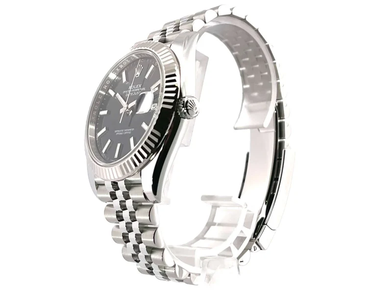 Rolex Datejust 41 Edelstahl Weißgold 126334 Schwarz Jubile-Band