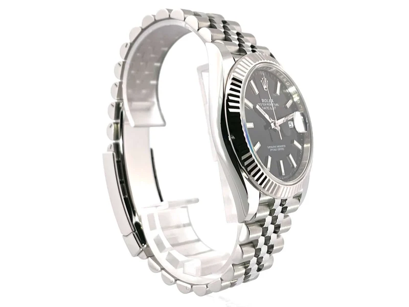 Rolex Datejust 41 Edelstahl Weißgold 126334 Schwarz Jubile-Band