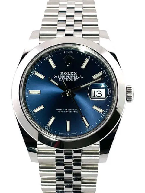 Rolex Datejust 41 Edelstahl 126300 Blau Jubile-Band