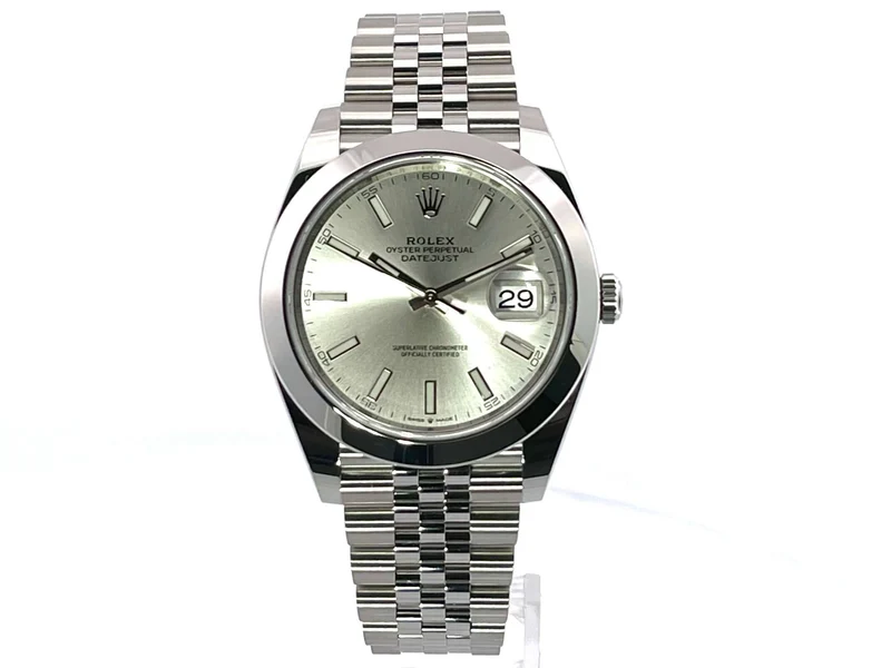 Rolex Datejust 41 Edelstahl 126300 Silber Jubile-Band
