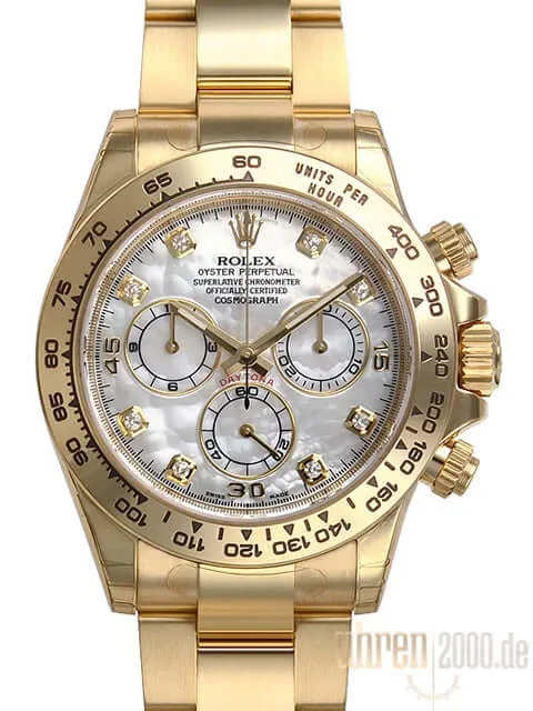 Rolex Cosmograph Daytona 116508 Gelbgold Perlmutt Diamant