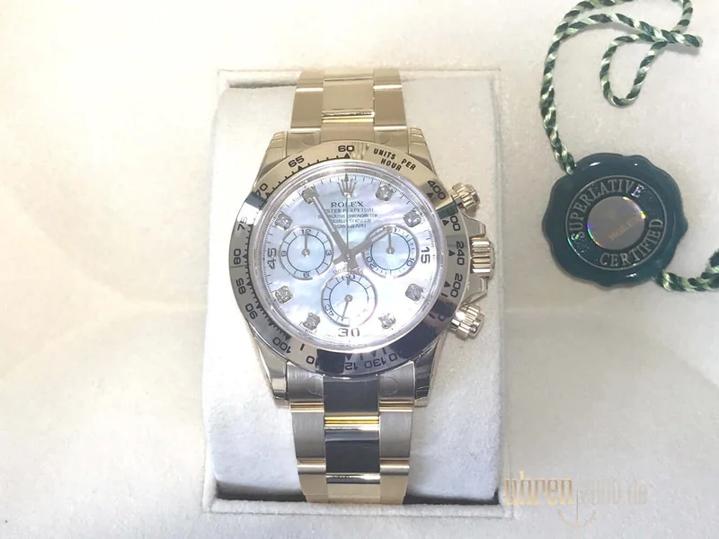 Rolex Cosmograph Daytona 116508 Gelbgold Perlmutt Diamant
