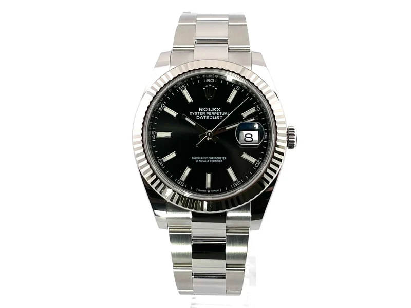 Rolex Datejust 41 Edelstahl Weißgold 126334 Schwarz