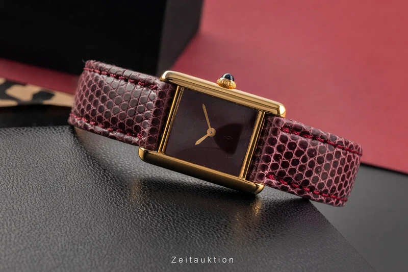 Cartier Tank silver-gilt manual winding women's watch 3 [2503074]