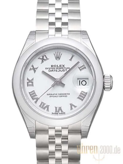 Rolex Datejust 28 279160 Weiß Römisch Jubile-Band