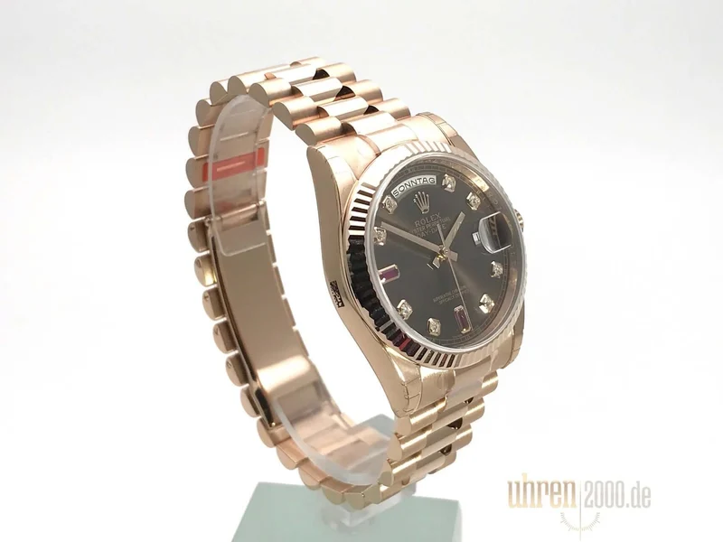Rolex Day-Date 36 118235 Everose-Gold Choco Diamant Rubin