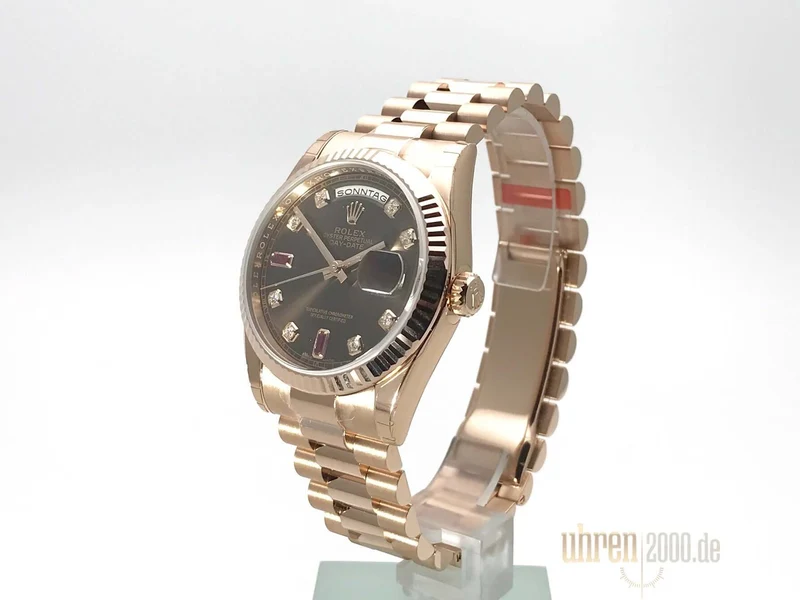 Rolex Day-Date 36 118235 Everose-Gold Choco Diamant Rubin