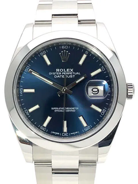 Rolex Datejust 41 Edelstahl 126300 Blau Index
