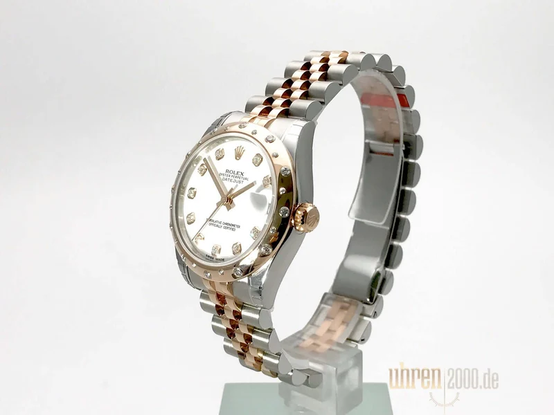 Rolex Datejust 31 Edelstahl Everose-Gold Diamant Lünette 178341 Weiß DIA Jubile-Band