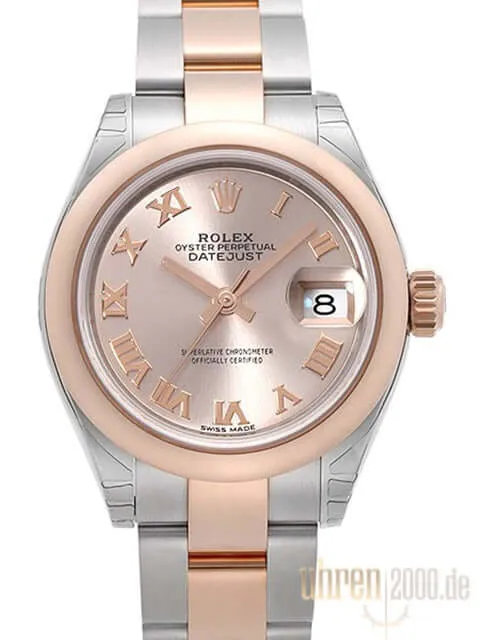 Rolex Datejust 28 279161 Edelstahl Everose‑Gold Pink Römisch