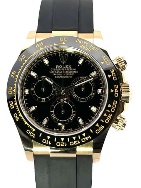 Rolex Daytona 116518LN Gelbgold Oysterflex Schwarz