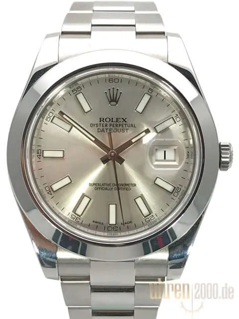 Rolex Datejust II 41 Edelstahl 116300 Silber aus 2015 LC100