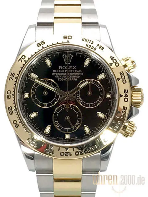 Rolex Cosmograph Daytona Edelstahl Gelbgold 116503 Schwarz aus 2016 LC100