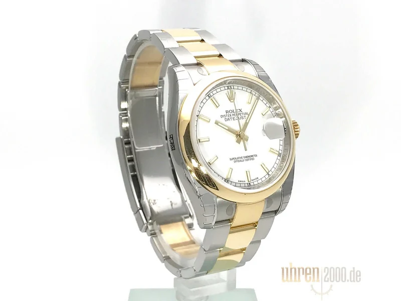 Rolex Datejust 36 Edelstahl Gelbgold 116203 Weiß