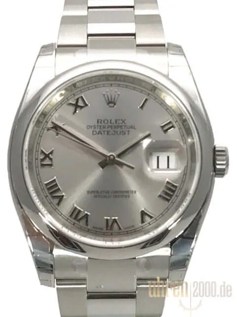 Rolex Datejust 36 116200 Rhodium Römisch