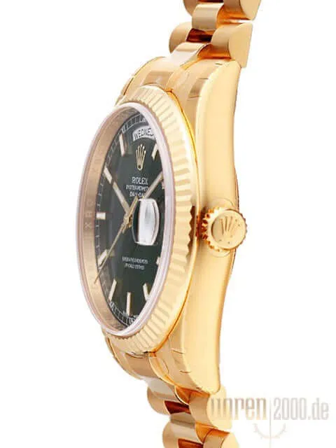 Rolex Day-Date 36 118238 Gelbgold Grün Index