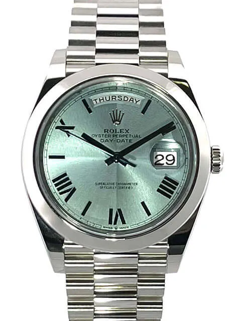 Rolex Day-Date 40 Platin 228206 Eisblau Römisch