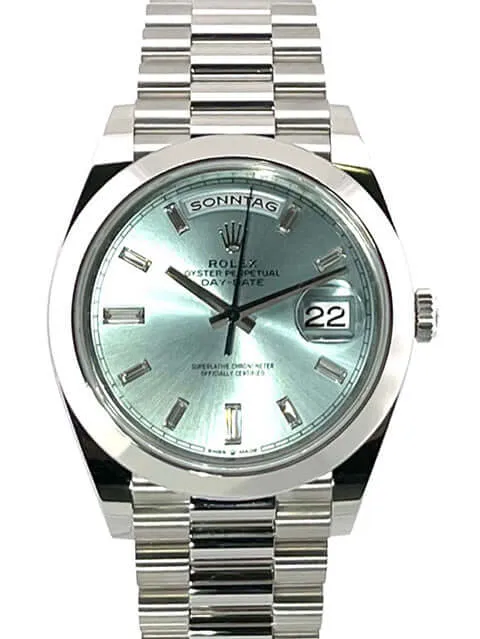 Rolex Day-Date 40 Platin 228206 Eisblau Diamant