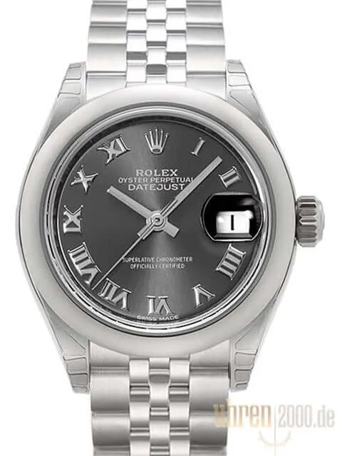 Rolex Datejust 28 279160 Rhodium Römisch Jubile-Band