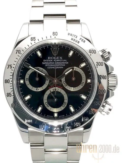 Rolex Daytona Edelstahl 116520 Schwarz gebraucht aus 2008 LC100