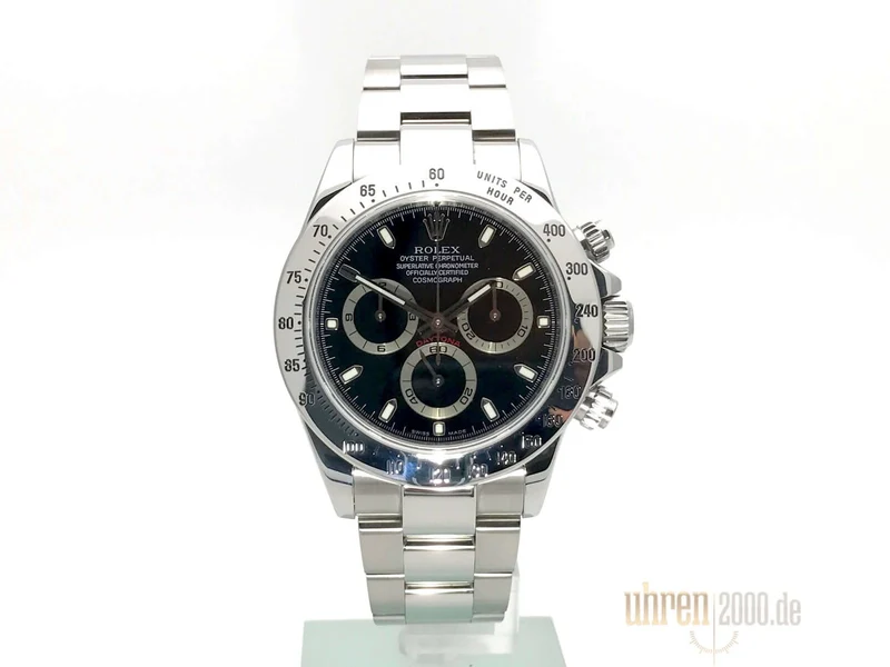 Rolex Daytona Edelstahl 116520 Schwarz gebraucht aus 2008 LC100