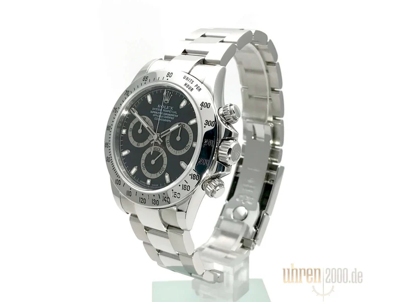 Rolex Daytona Edelstahl 116520 Schwarz gebraucht aus 2008 LC100