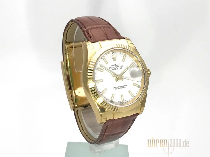 Rolex Datejust 36 Gelbgold 116138 Weiß Index