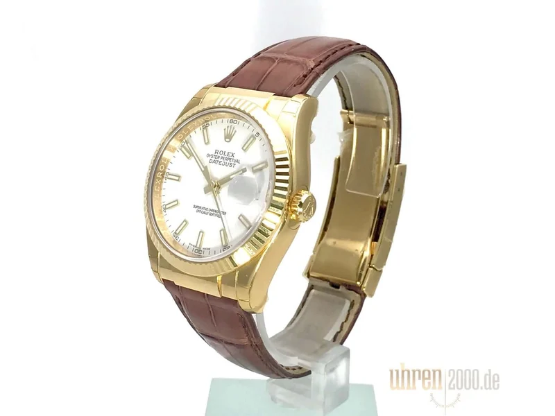 Rolex Datejust 36 Gelbgold 116138 Weiß Index