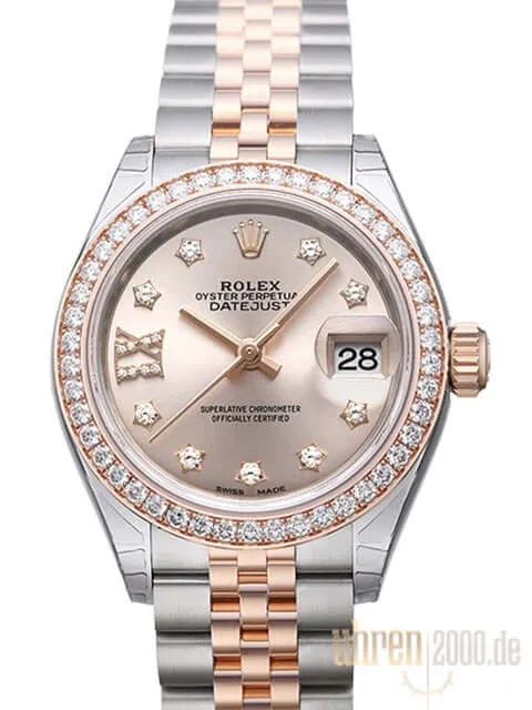 Rolex Datejust 28 279381RBR Sundust Römisch DIA Jubile-Band