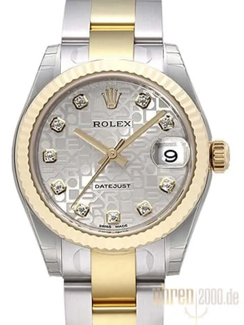 Rolex Datejust 31 Edelstahl Gelbgold 178273 Silber Jubile Diamant