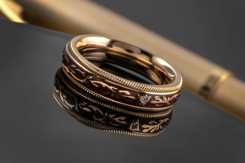 Wellendorff ring Nougat Fantasie rotating ring 18k (0.750) gold Size 54 B&P [KL25998]