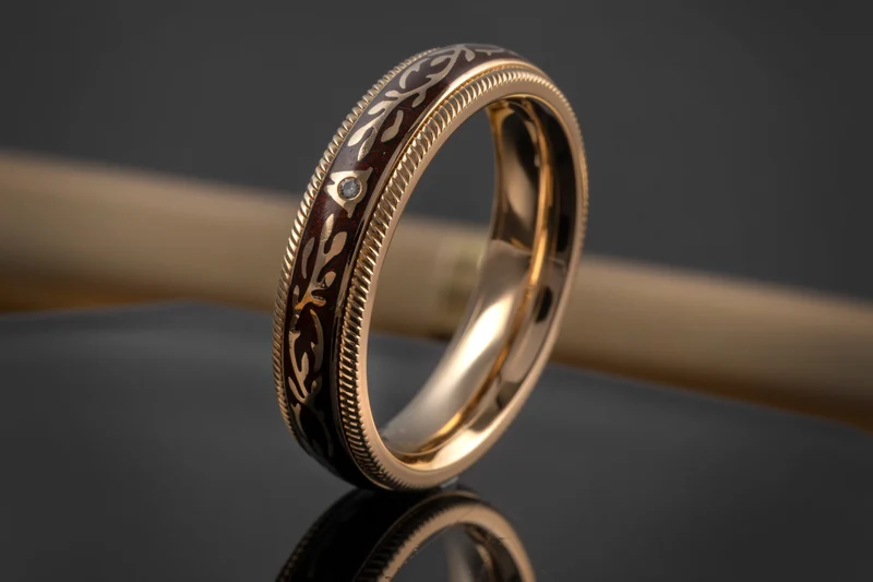 Wellendorff ring Nougat Fantasie rotating ring 18k (0.750) gold Size 54 B&P [KL25998]