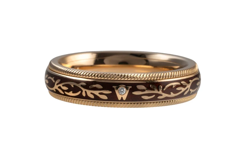 Wellendorff ring Nougat Fantasie rotating ring 18k (0.750) gold Size 54 B&P [KL25998]
