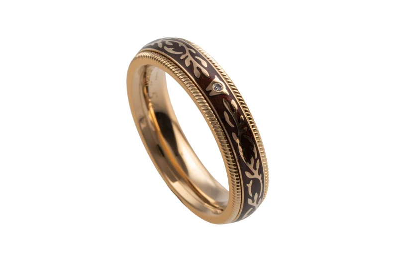 Wellendorff ring Nougat Fantasie rotating ring 18k (0.750) gold Size 54 B&P [KL25998]