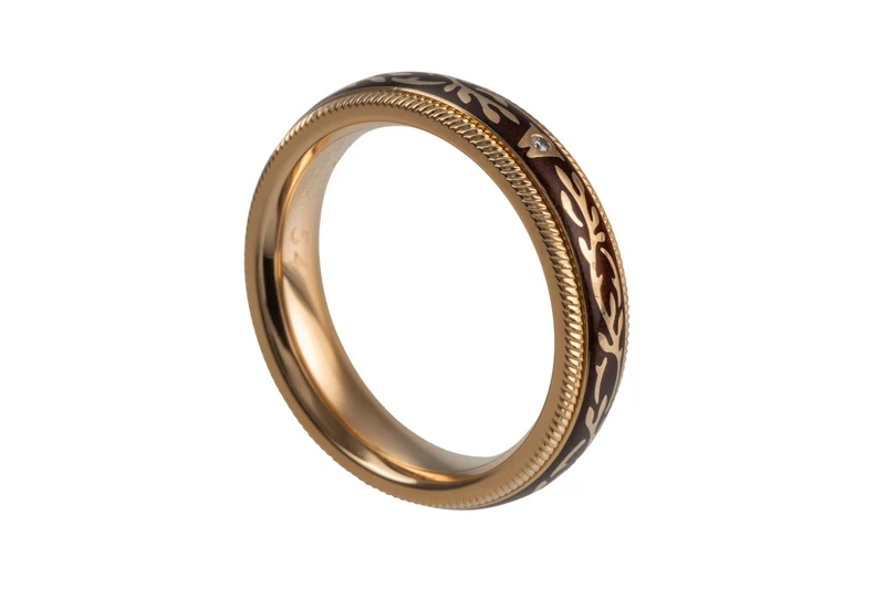 Wellendorff ring Nougat Fantasie rotating ring 18k (0.750) gold Size 54 B&P [KL25998]