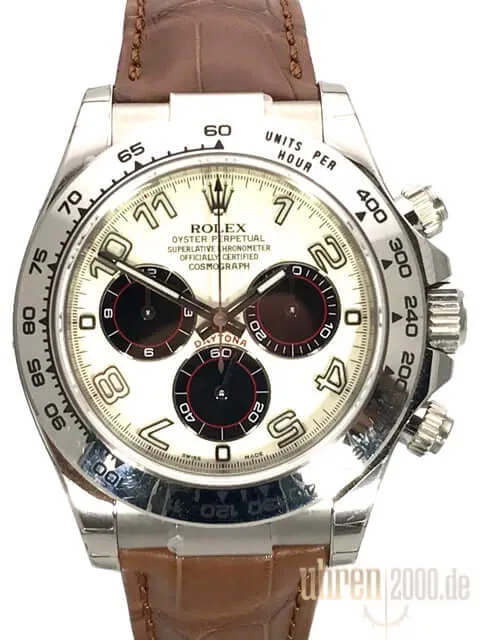 Rolex Cosmograph Daytona 116519 Weißgold Race Zifferblatt Leder Braun