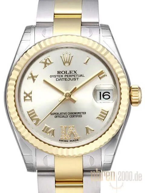 Rolex Datejust 31 Edelstahl Gelbgold 178273 Silber Römisch Diamant