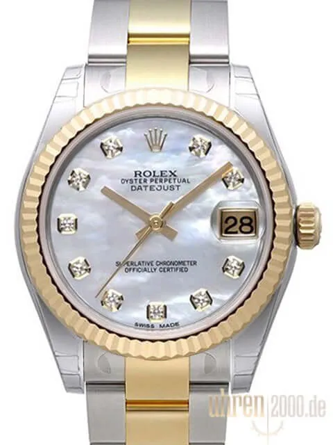 Rolex Datejust 31 Edelstahl Gelbgold 178273 Perlmutt Diamant