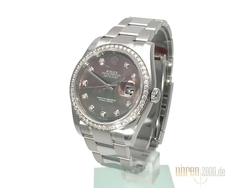 Rolex Datejust 36 Weißgold Diamant Lünette 116244 Perlmutt Diamant