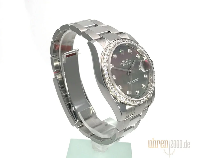 Rolex Datejust 36 Weißgold Diamant Lünette 116244 Perlmutt Diamant