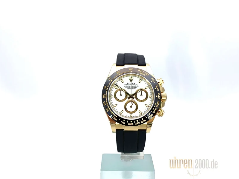 Rolex Daytona 116518LN Gelbgold Oysterflex Zifferblatt Weiß
