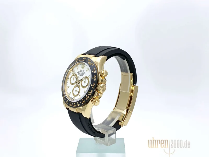 Rolex Daytona 116518LN Gelbgold Oysterflex Zifferblatt Weiß