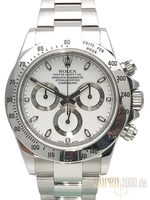 Rolex Daytona Edelstahl 116520 Weiß aus 2013 LC100