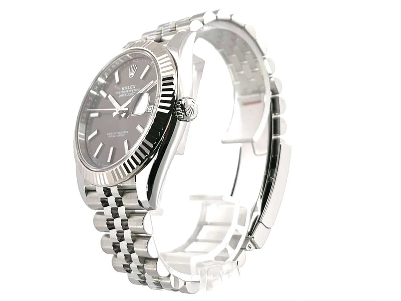 Rolex Datejust 41 Edelstahl Weißgold 126334 Rhodium Jubile-Band