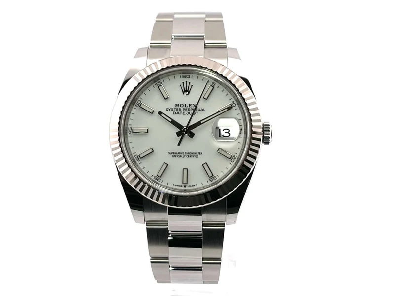 Rolex Datejust 41 Edelstahl Weißgold 126334 Weiß
