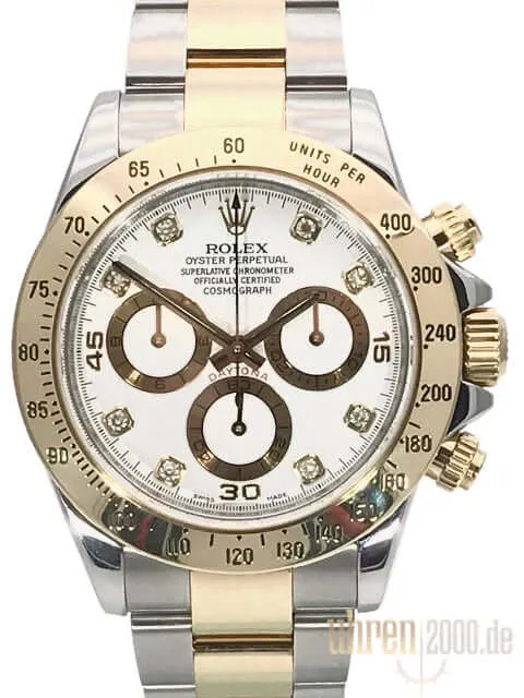 Rolex Daytona Cosmograph 116523 Weiß Diamant aus 2008 LC100
