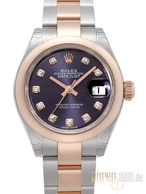 Rolex Datejust 28 279161 Stahl Everose‑Gold Auberginefarben Diamant